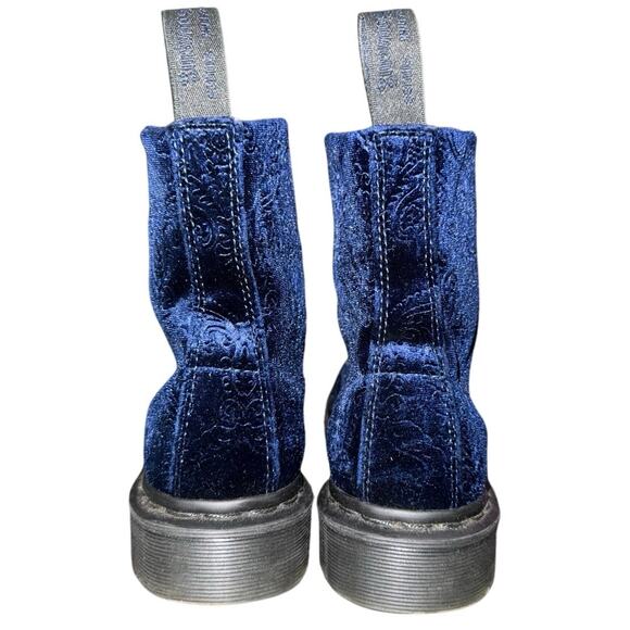 Dr. Martens 1460 Navy Brocade Velvet Lace-Up Combat Boots EU38 US7 Trending NEW - Picture 7 of 13